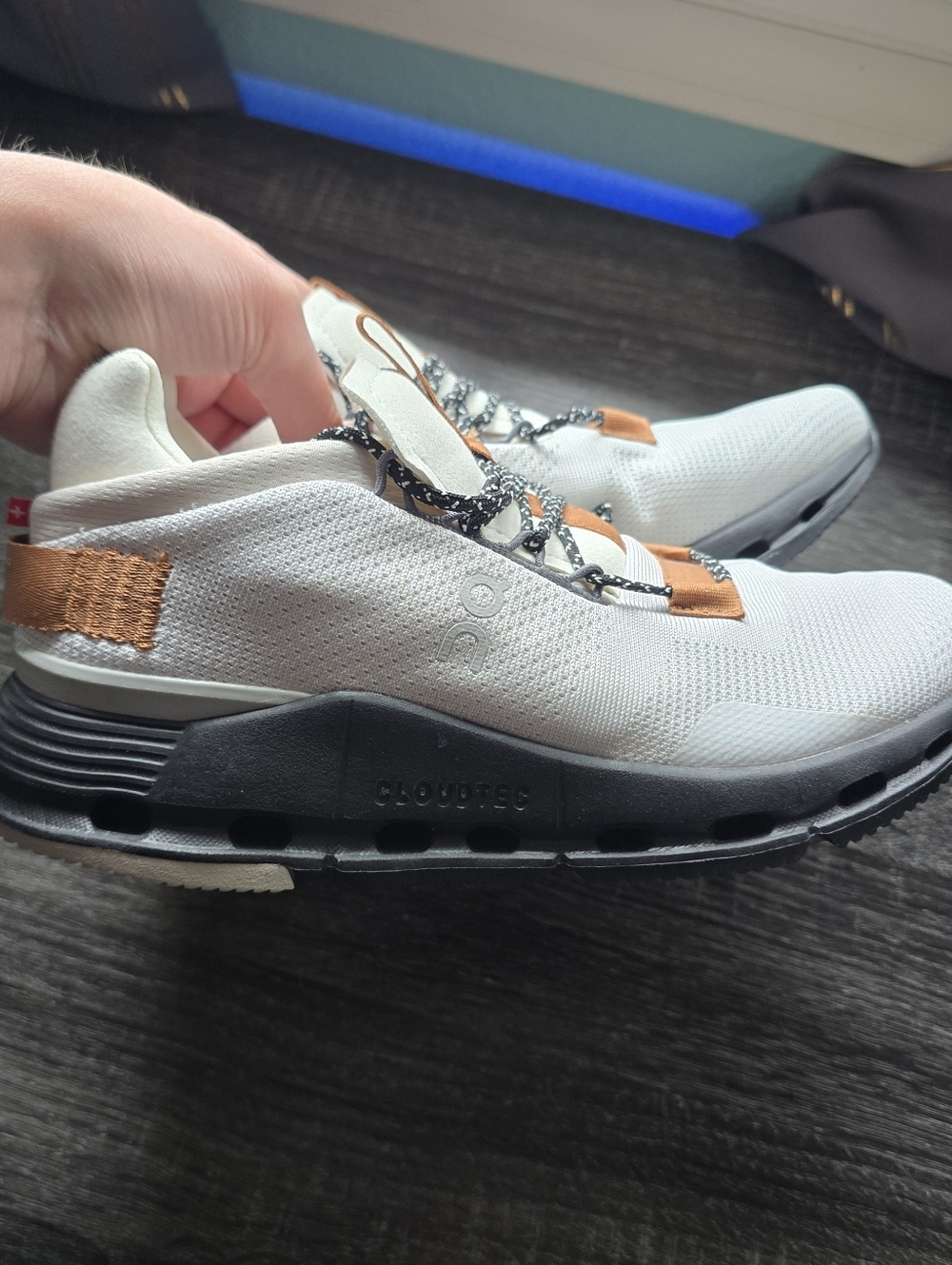 On Cloudnova Sneaker in White & Pecan - Picture 2 of 7